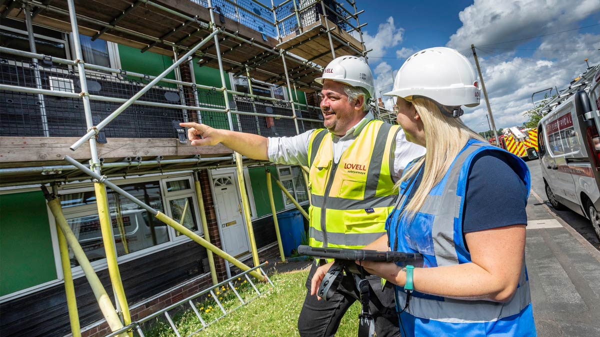 A Lovell worker on a building site